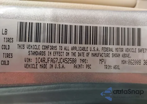 2018 Jeep Grand Cherokee Laredo E 4X4 из США, поврежденный, VIN 1C4RJFAG7JC452580